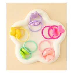 Babyhug Hair Rubber Bands  With Hearts  Applique Pack of 12 - Multicolor