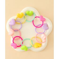 Babyhug Hair Rubber Bands  With Hearts  Applique Pack of 12 - Multicolor