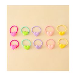 Babyhug Hair Rubber Bands  With Hearts  Applique Pack of 12 - Multicolor