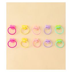 Babyhug Hair Rubber Bands  With Hearts  Applique Pack of 12 - Multicolor