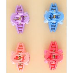 Babyhug Hair Clips with Floral Applique Design Pack of 4  - Multicolor