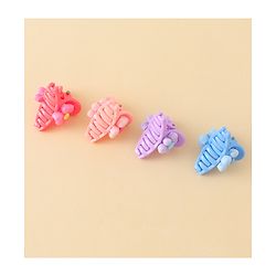 Babyhug Hair Clips with Floral Applique Design Pack of 4  - Multicolor
