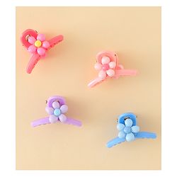 Babyhug Hair Clips with Floral Applique Design Pack of 4  - Multicolor