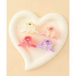 Babyhug Hair Clips with Bow Applique  Pack of 4  - Multicolor