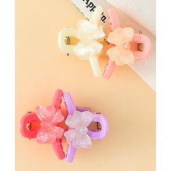 Babyhug Hair Clips with Bow Applique  Pack of 4  - Multicolor