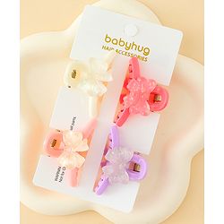 Babyhug Hair Clips with Bow Applique  Pack of 4  - Multicolor