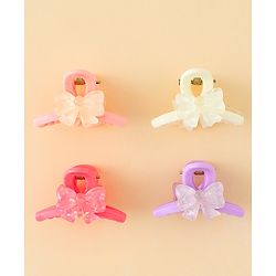 Babyhug Hair Clips with Bow Applique  Pack of 4  - Multicolor