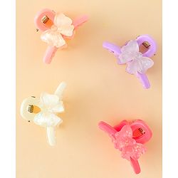 Babyhug Hair Clips with Bow Applique  Pack of 4  - Multicolor