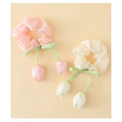 Babyhug Rubber Bands & Scrunchies Sets With Floral Applique - Multicolor