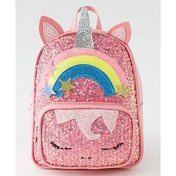 Babyhug Fashion Backpack with Sequins Applique - Pink