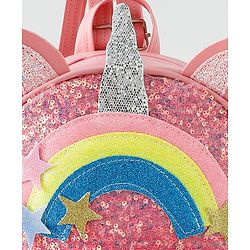 Babyhug Fashion Backpack with Sequins Applique - Pink