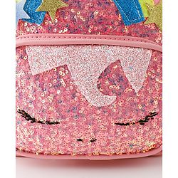 Babyhug Fashion Backpack with Sequins Applique - Pink