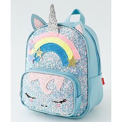 Babyhug Fashion Backpack with Sequins Applique - Pink