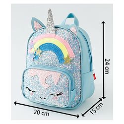 Babyhug Fashion Backpack with Sequins Applique - Pink