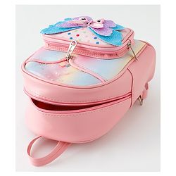 Babyhug Fashion Backpack with Butterfly Applique - Pink