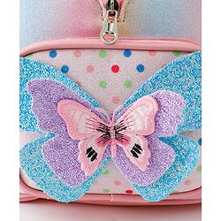 Babyhug Fashion Backpack with Butterfly Applique - Pink