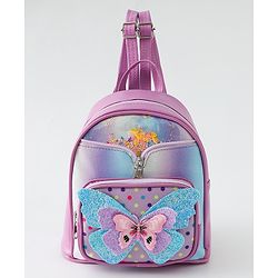 Babyhug Fashion Backpack with Butterfly Applique - Pink