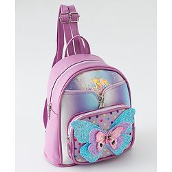 Babyhug Fashion Backpack with Butterfly Applique - Pink