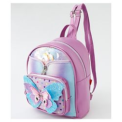 Babyhug Fashion Backpack with Butterfly Applique - Pink