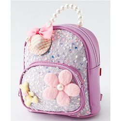 Babyhug Fashion Backpack with Sequin Detailing & Applique - Purple