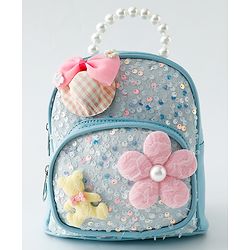 Babyhug Fashion Backpack with Sequin Detailing & Applique - Purple