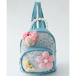 Babyhug Fashion Backpack with Sequin Detailing & Applique - Purple