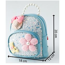 Babyhug Fashion Backpack with Sequin Detailing & Applique - Purple