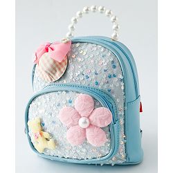 Babyhug Fashion Backpack with Sequin Detailing & Applique - Purple