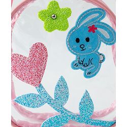 Babyhug  Transparent Sling Bag With Floral & Bunny Design - Pink