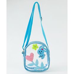 Babyhug  Transparent Sling Bag With Floral & Bunny Design - Pink