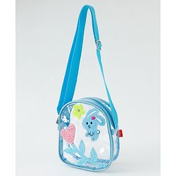 Babyhug  Transparent Sling Bag With Floral & Bunny Design - Pink