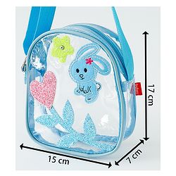 Babyhug  Transparent Sling Bag With Floral & Bunny Design - Pink