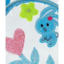 Babyhug  Transparent Sling Bag With Floral & Bunny Design - Pink