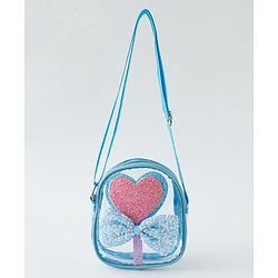Babyhug Sling Bag with Bow & Heart Applique - Pink Sling Bag -Purple