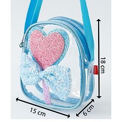 Babyhug Sling Bag with Bow & Heart Applique - Pink Sling Bag -Purple
