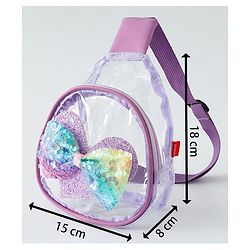 Babyhug Sling Bag with Bow Applique - Purple