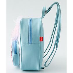 Babyhug Fashion Backpack with Hearts & Bow Applique - Blue