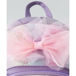Babyhug Fashion Backpack with Hearts & Bow Applique - Blue
