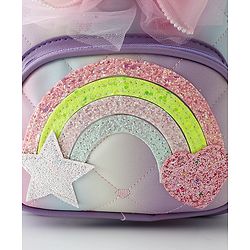 Babyhug Fashion Backpack with Hearts & Bow Applique - Blue