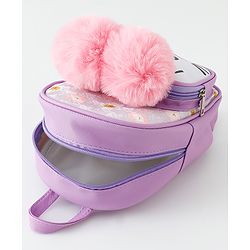 Babyhug Fashion Backpacks With Cat Printed Design & Fur Ears - Pink