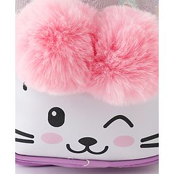 Babyhug Fashion Backpacks With Cat Printed Design & Fur Ears - Pink