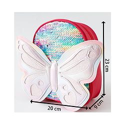 Babyhug Fashion Backpack with Hearts & Butterfly Applique - Fuchsia
