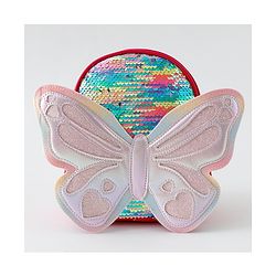 Babyhug Fashion Backpack with Hearts & Butterfly Applique - Fuchsia