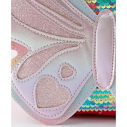 Babyhug Fashion Backpack with Hearts & Butterfly Applique - Fuchsia