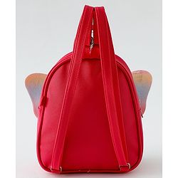 Babyhug Fashion Backpack with Hearts & Butterfly Applique - Fuchsia