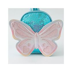 Babyhug Fashion Backpack with Hearts & Butterfly Applique - Fuchsia