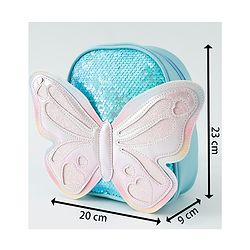 Babyhug Fashion Backpack with Hearts & Butterfly Applique - Fuchsia