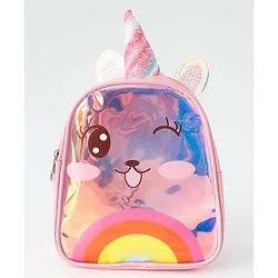 Babyhug Fashion Backpacks With Unicorn Horn - Pink