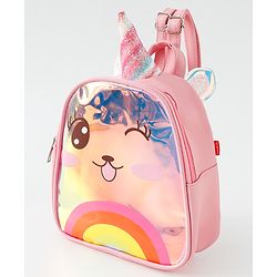 Babyhug Fashion Backpacks With Unicorn Horn - Pink