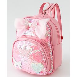 Babyhug Fashion Backpack with Hearts  & Bow Applique - Pink